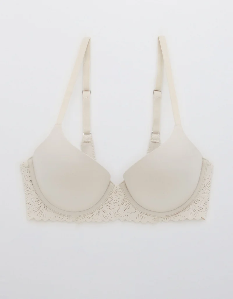 Aerie  Aerie Real Sunnie Demi Push Up Blossom Lace Trim Bra for Women | Best Price UAE