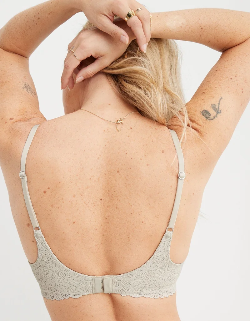 Aerie  Aerie Real Sunnie Demi Push Up Blossom Lace Trim Bra for Women | Best Price UAE
