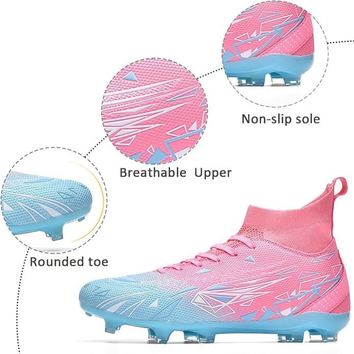 DISRATEBLU Kids Soccer Shoes Boys Football Cleats Professional Athletic Outdoor Trainning Football Shoes Youth Girl Turf Soccer Cleats - Image 2