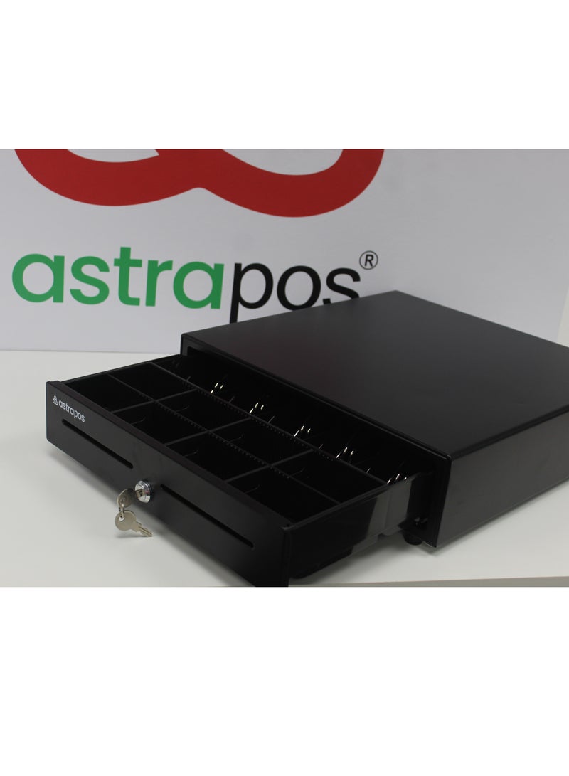 ASTRAPOS POS Cash Drawer | Heavy Duty | Automatic-Open | RJ12 Printer interface | Status Mirco Switch | 5 notes 8 coins | Black Color. - Image 3