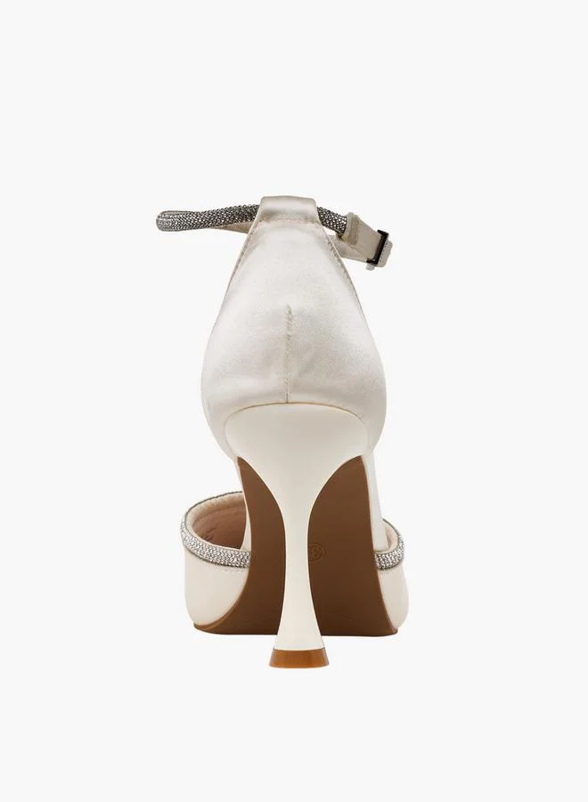 Celeste IVORY Women Embellished Flared Heel Shoes for Women | Best Price UAE