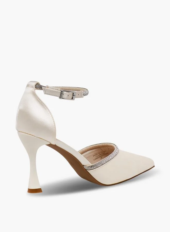 Celeste IVORY Women Embellished Flared Heel Shoes for Women | Best Price UAE