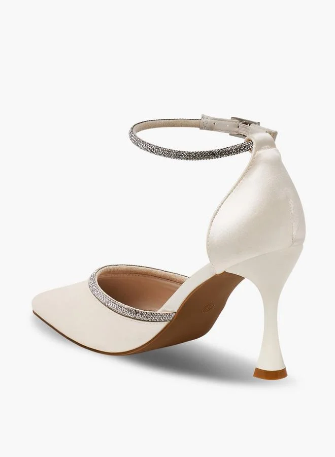 Celeste IVORY Women Embellished Flared Heel Shoes for Women | Best Price UAE