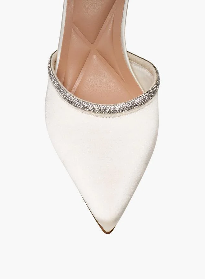 Celeste IVORY Women Embellished Flared Heel Shoes for Women | Best Price UAE