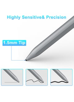 Mezone Universal Stylus Pen for Touch Screens, 1.5mm Fine Tip Compatible with iOS and Android Devices, with Palm Rejection & Magnetic Attachment, for Drawing and Handwriting, Space Grey  - Image 4
