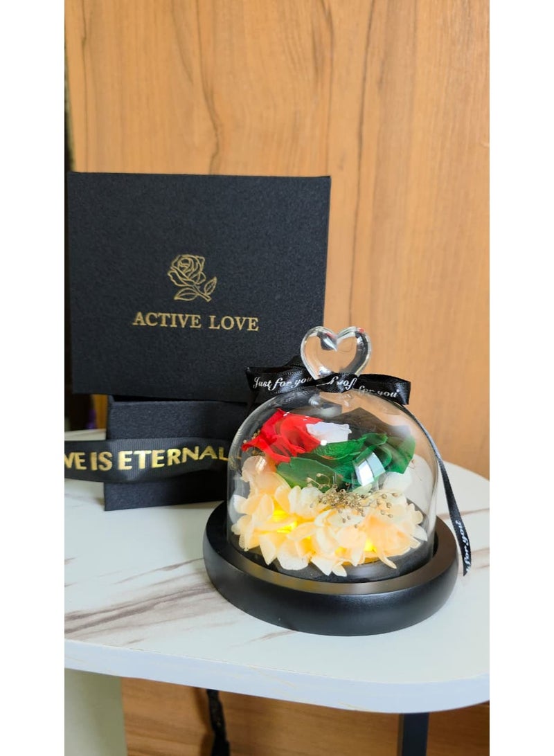 فلاور زهرة علم الإمارات العربية المتحدة المحفوظة بالألوان - قبة زهرة الوردة الأبدية الفاخرة مع إضاءة LED - Image 2