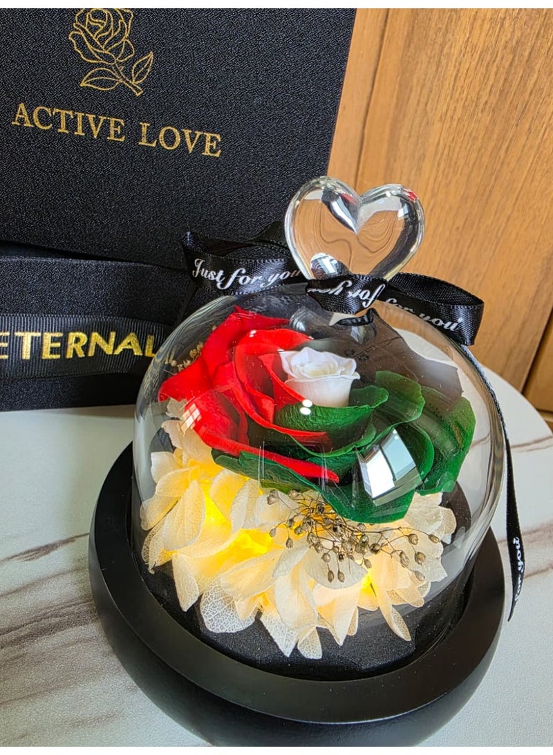 فلاور زهرة علم الإمارات العربية المتحدة المحفوظة بالألوان - قبة زهرة الوردة الأبدية الفاخرة مع إضاءة LED - Image 3