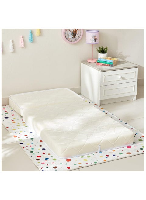 Foam Mattress Folding Tri-3-pieces Foldable Travel Camp Guest With Cover-mattress Single Mattress Hand Carry Mattress For Baby Size 180x90 Cm - White