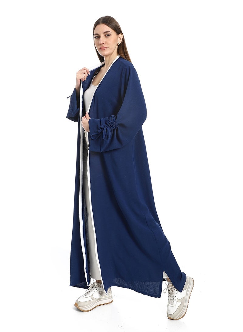 Caesar Women's long cardigan with stripes on the sleeves  - Image 2
