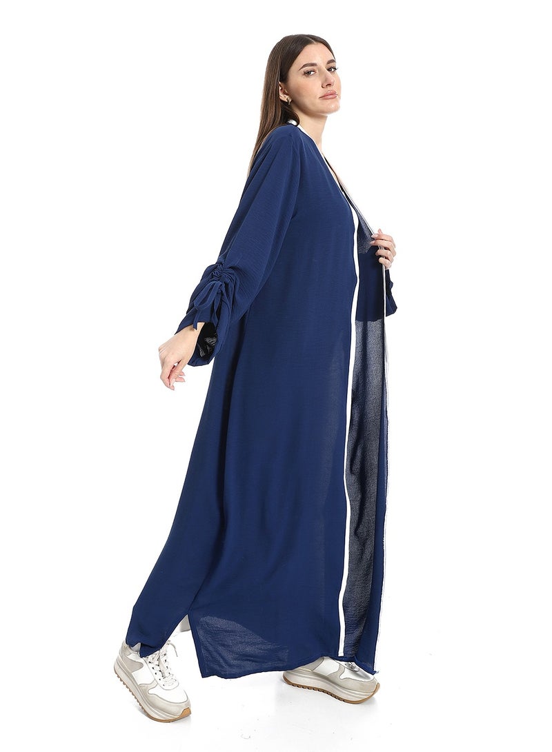 Caesar Women's long cardigan with stripes on the sleeves  - Image 3