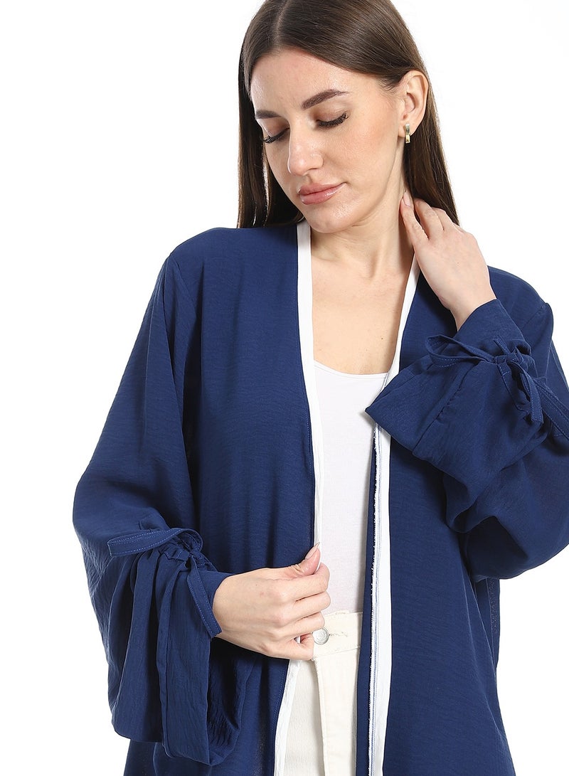 Caesar Women's long cardigan with stripes on the sleeves  - Image 5