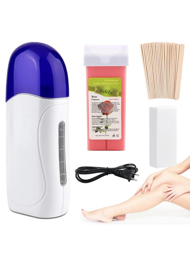 Dr.Pedi Roll On Wax Kit For Hair Removal Portable Wax Roller Kit Professional Painless Wax Roller Warmer Waxing Kit For Travel Athome Spaideal For All Body Part(Rose) - Image 1