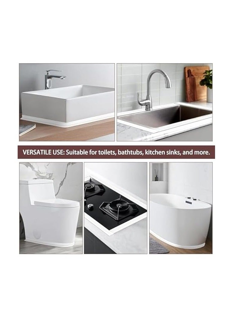 erorex 2pcs Caulk Tape,Waterproof Self Adhesive Caulk Tape Strip, Wall Edge Protector, Effective Mould Proof Moistureproof Peel and Stick Caulking Sealant Tape for Kitchen, Countertop,Bathroom,Sink,Shower - Image 4