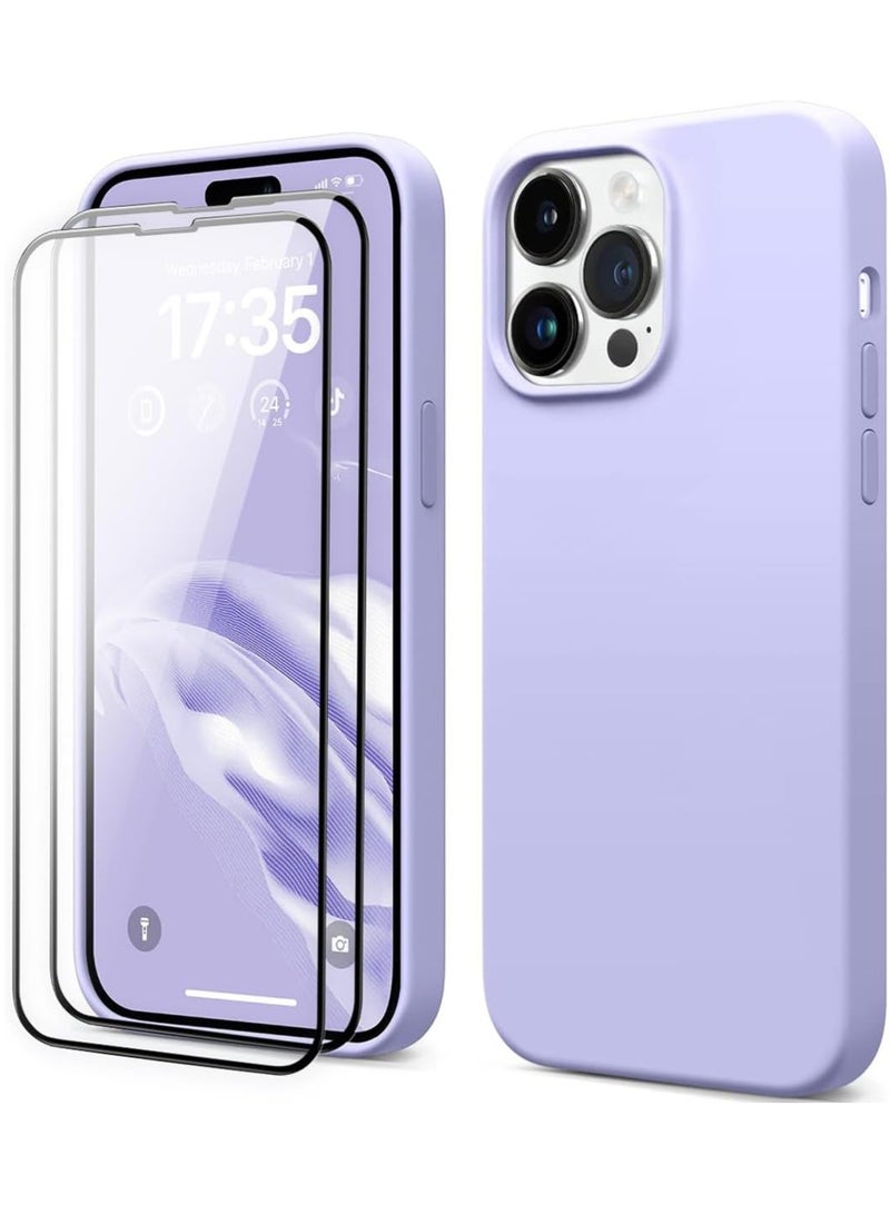 ELTRAZONE 3-in-1 Purple iPhone 15 Case – Includes 9H Tempered Glass Screen Protector, Premium Liquid Silicone Shockproof Cover, Slim Design (2023) - Image 1