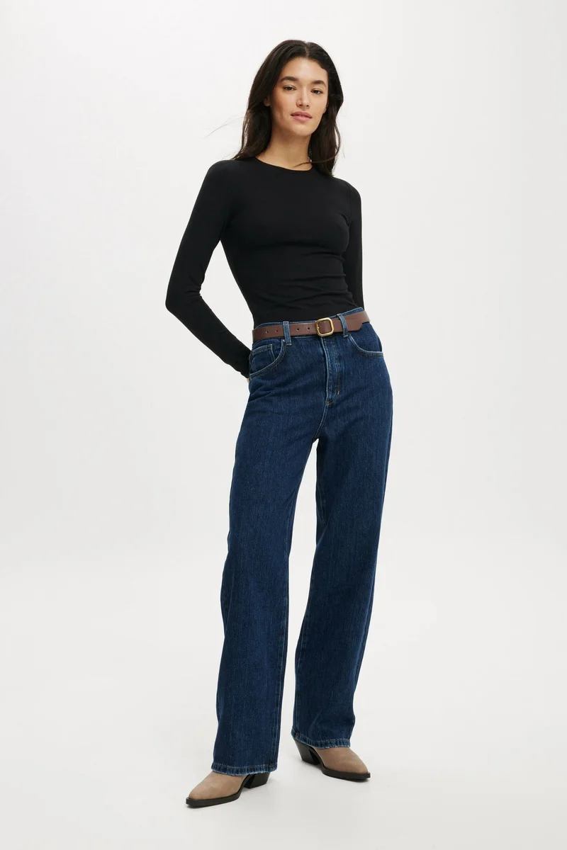 كوتون اون قميص بأكمام طويلة طاقم طوال اليوم