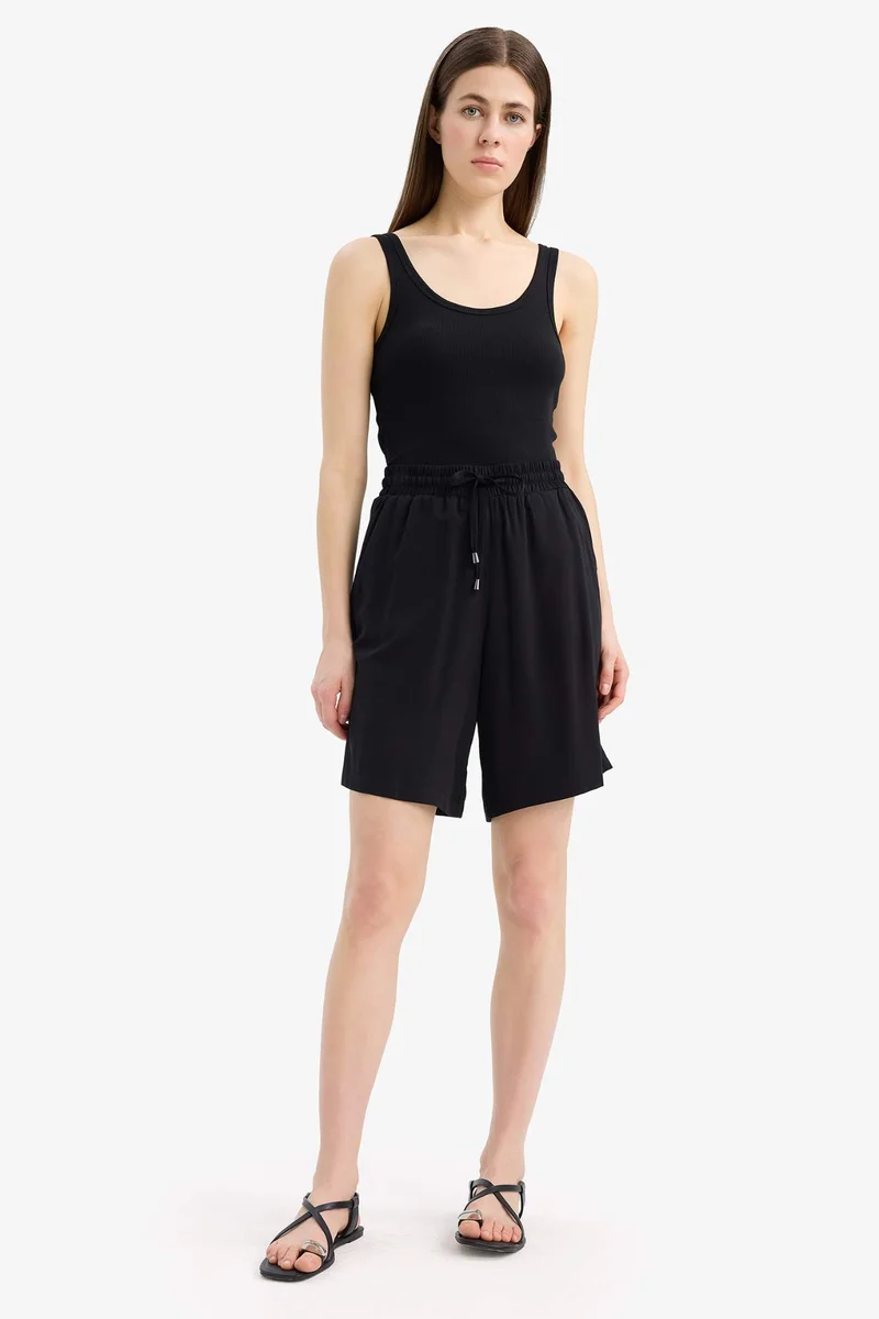 DeFacto Viscose High Waist Short Leg Shorts