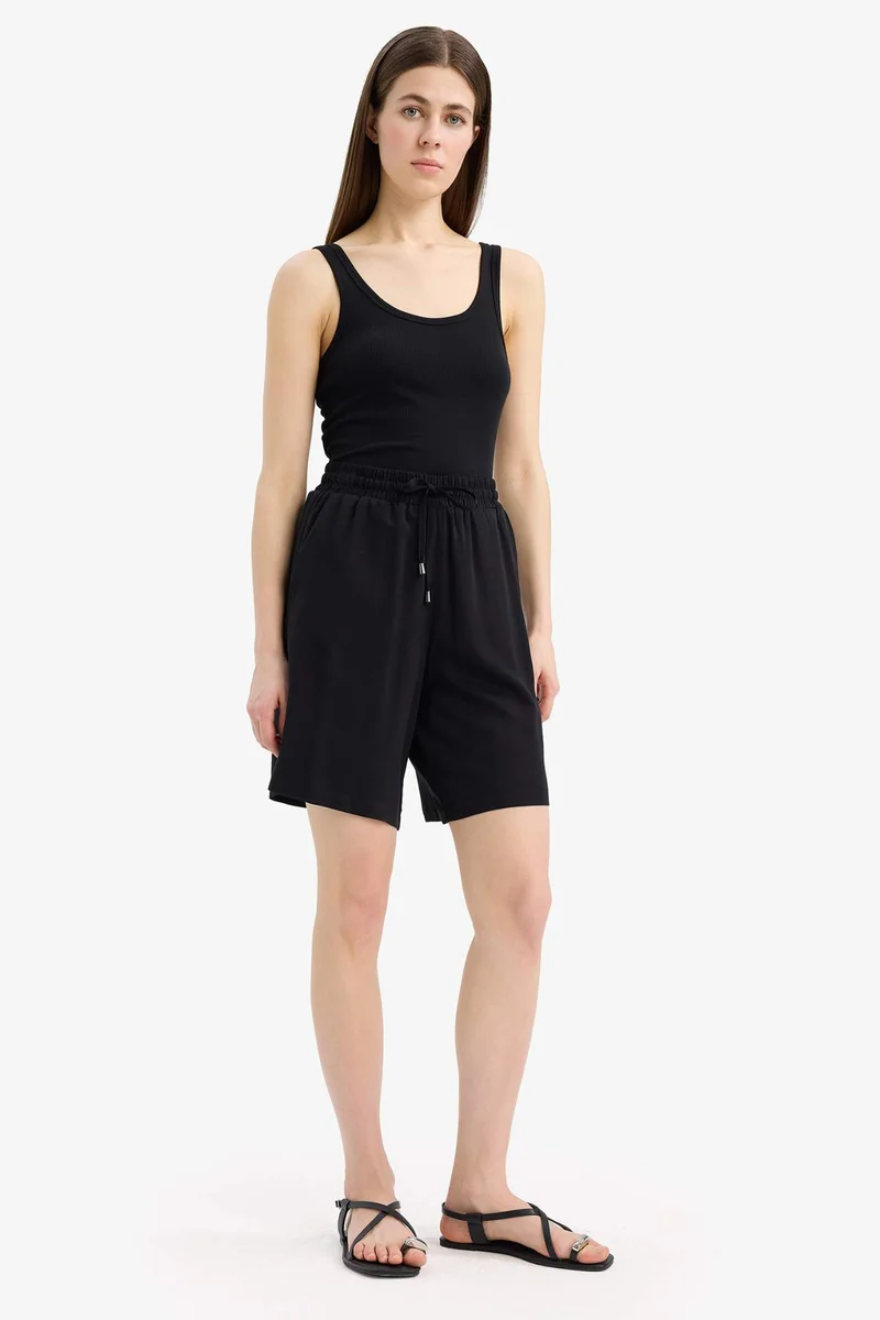 DeFacto Viscose High Waist Short Leg Shorts