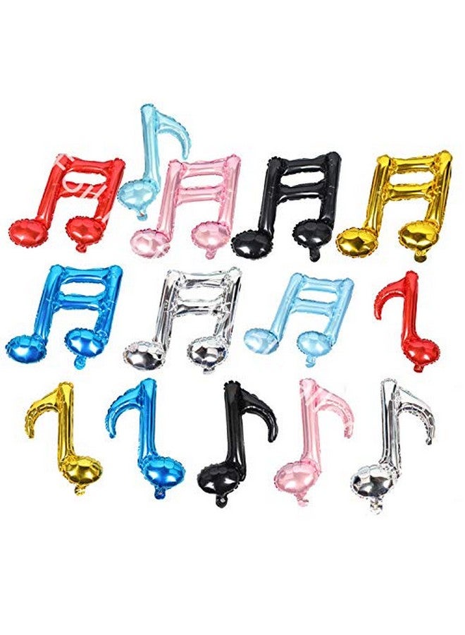 15Pcs Music Note Foil Balloons 16Inch Color Music Note Mylar Balloons For Baby Shower Wedding Concert Band Bar Theme Party Decoration