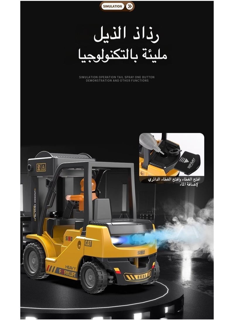1:24 Alloy Remote Control Forklift Toy – Mini Construction RC Car with Smartphone APP, Realistic Die-Cast Model for Kids & Collectors (Waterproof, LED Lights) ﻿ ﻿  - Image 5