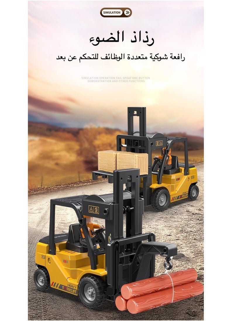 1:24 Alloy Remote Control Forklift Toy – Mini Construction RC Car with Smartphone APP, Realistic Die-Cast Model for Kids & Collectors (Waterproof, LED Lights) ﻿ ﻿  - Image 2