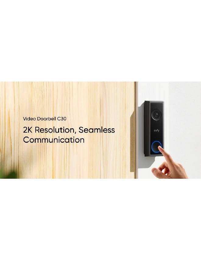 eufy Eufy Security Video Doorbell C30, 2K - Black  - Image 4
