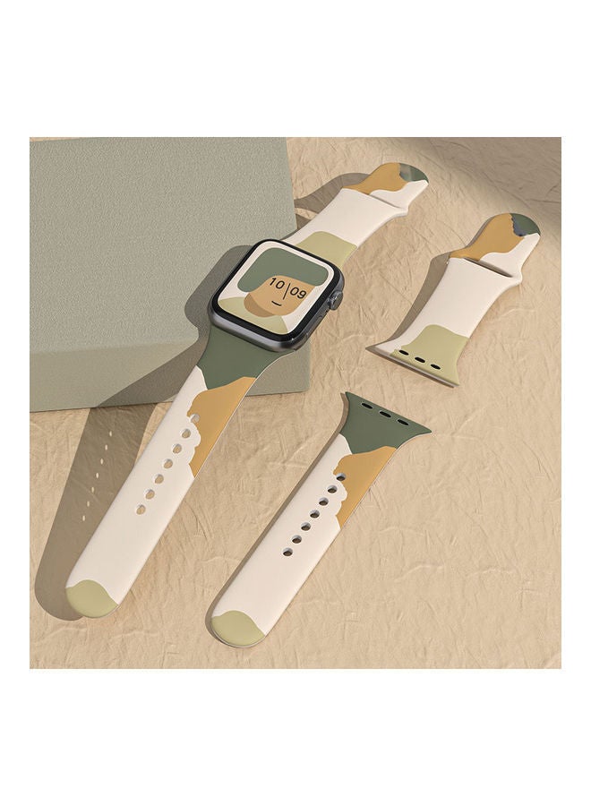 NIBEMINENT New Fashion Silicone Strap For Apple Watch 45/44/42mm Printed