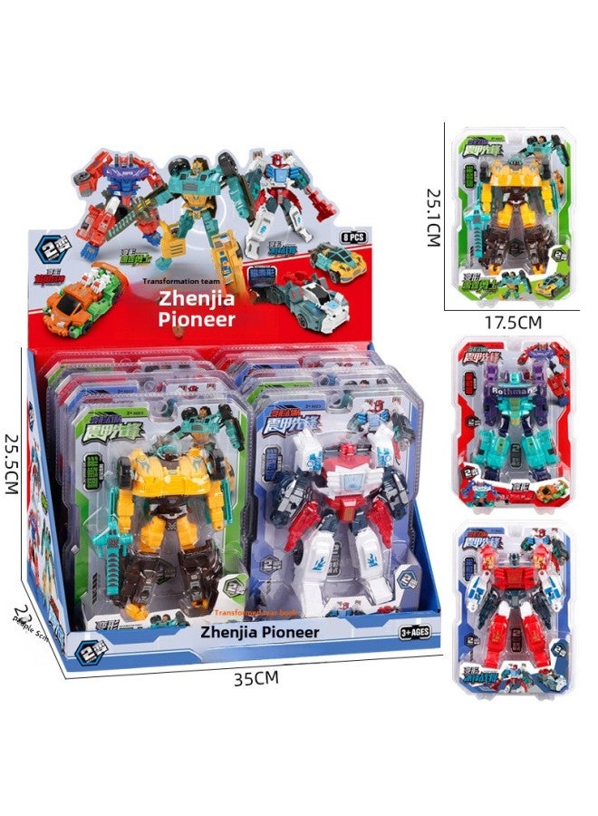 Boy Car Deformation Toy Car Deformation Robot Play House Children's King Kong Toy Training Institution Gift-Color:53511 9 1 Box (1 Price)  509-12 - Image 2