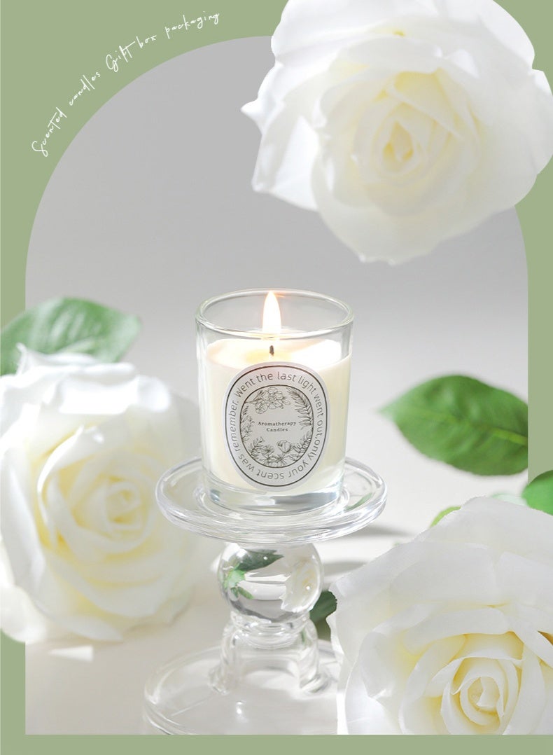 Aromatherapy Three Scented Candle Sets, Three Different Scents, Luxury Essential Oil Soy Candle Gift Box, Natural Aromatherapy Grade Fragrance, Lead-Free Cotton Wick, Environmentally Friendly Elegant Jar, Ideal for Women, Mothers, Home and Gifts, Color: White - Image 2