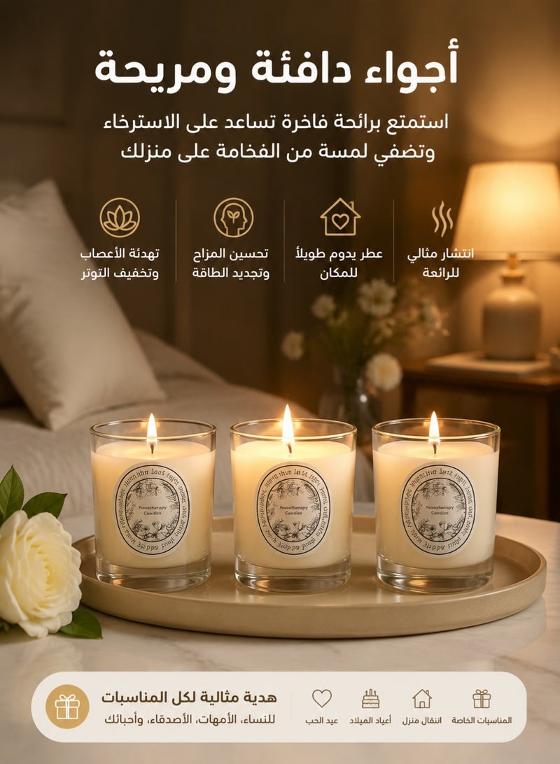 Aromatherapy Luxury Set of 3 Scented Candles – Soy Wax Aromatherapy Candle Gift Box with Essential Oils, Long-Lasting Fragrance, Lead-Free Cotton Wick, Elegant Home Décor Gift for Women & Home - Image 2