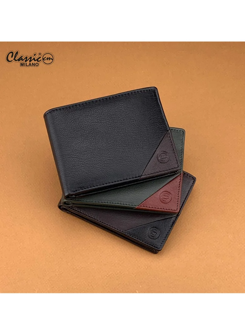 Classic Milano Green Maroon (CMGT-13) Classic Milano Men’s Wallet – Slim Bifold Leather Wallet for Men with RFID Blocking – Credit Card Holder & Card Wallet – Stylish Mens Purse – Gift for Husband, Father & Men for Men | Best Price UAE
