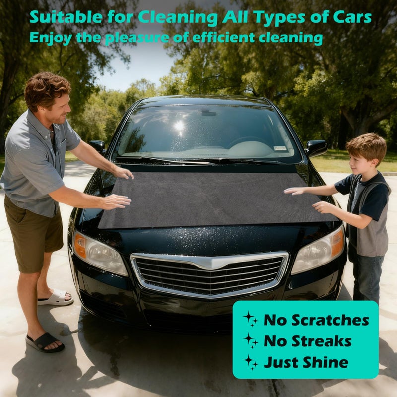 XANGNIER 4 Pack Car Drying Towel,Extra Large Microfiber Towels for Cars,Super Absorbent Micro Fiber Auto Drying Towel,Scratch Free,Reusable Wash Towels for Auto Detailing Flash,Car Cleaning Supplies - Image 2