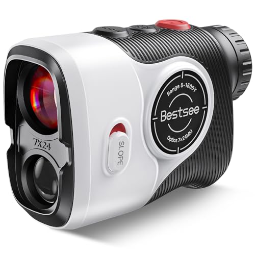 Bestsee Golf Rangefinder with Slope Red Backlight 1500Yards Laser Range Finder 03s FlagLock Vibration 7X Magnification Magnet Stripe 85 Transmission Lens for GolfingHunting Golf Accessories - Image 1