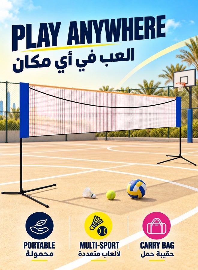WALALLA Portable Badminton Tennis Net Set Equipment,4.2m Tennis Net with Stand and Carry Bag, Easy to Assemble Nets for Kids & Adults Tennis, Pickleball, Badminton or Volleyball - Image 1