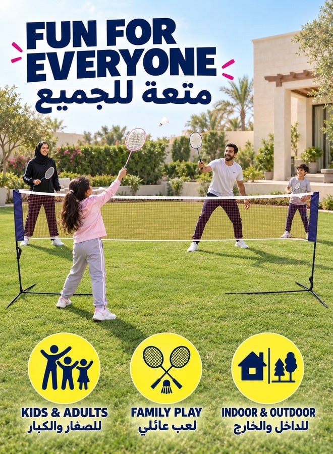 WALALLA Portable Badminton Tennis Net Set Equipment,4.2m Tennis Net with Stand and Carry Bag, Easy to Assemble Nets for Kids & Adults Tennis, Pickleball, Badminton or Volleyball - Image 4