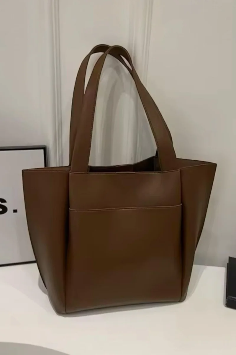 Bahels Women's Bitter Coffee Tote Large Zippered Women's Shoulder Bag