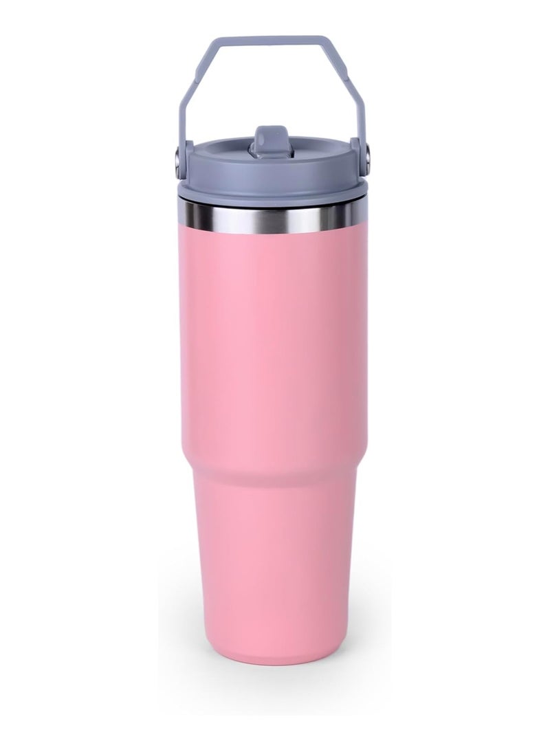 Cuisine Art Hot and Cold Drinking Flask, Vacuum Insulated Mug, Water Bottle, Stainless Steel Vacuum Insulated Tumbler (31 oz / 900 ML) - Pink - Image 1