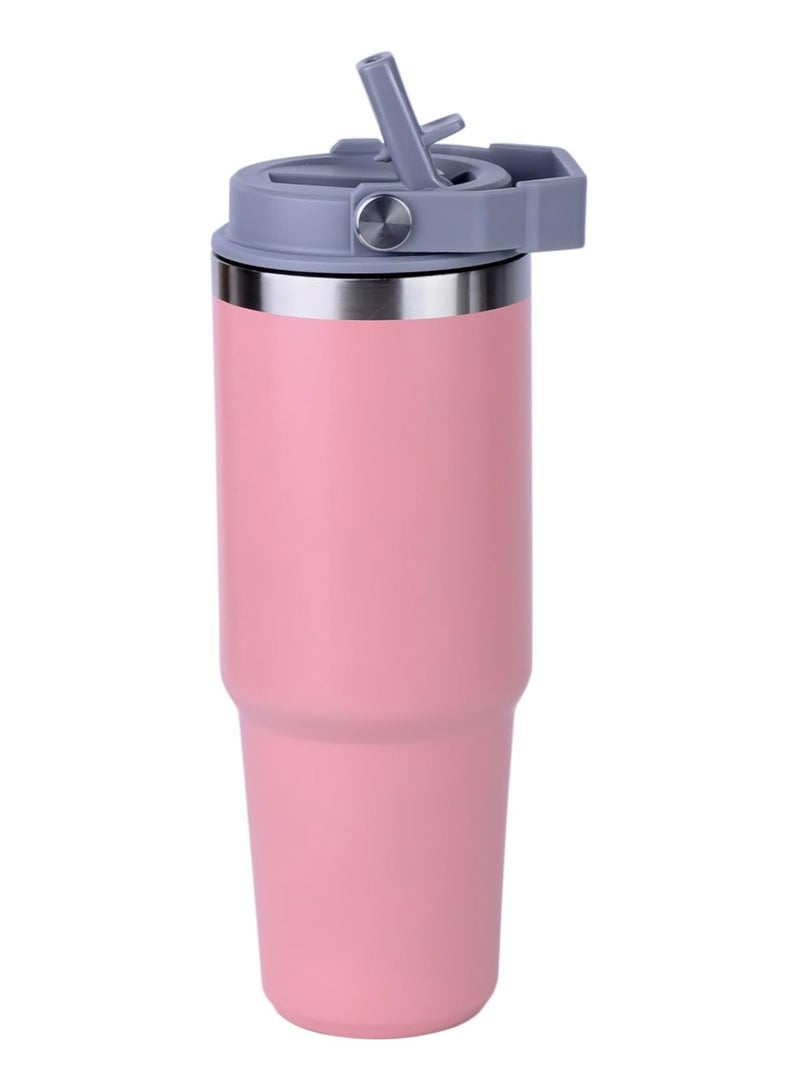 Cuisine Art Hot and Cold Drinking Flask, Vacuum Insulated Mug, Water Bottle, Stainless Steel Vacuum Insulated Tumbler (31 oz / 900 ML) - Pink - Image 2