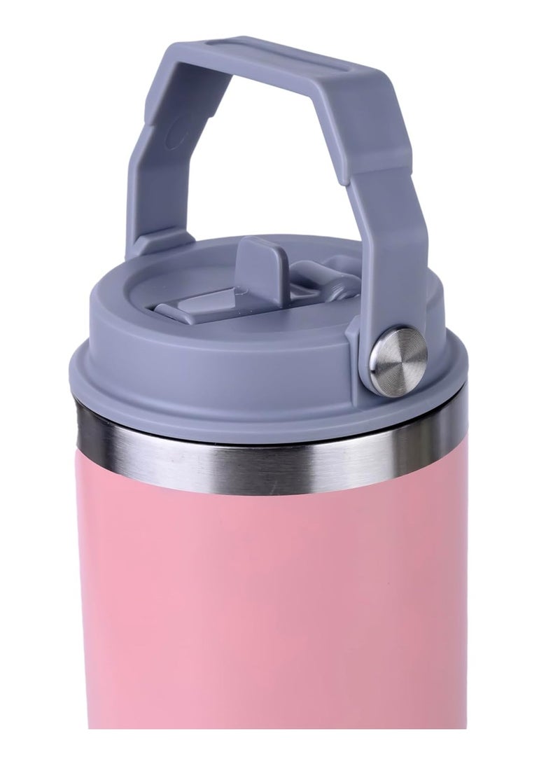 Cuisine Art Hot and Cold Drinking Flask, Vacuum Insulated Mug, Water Bottle, Stainless Steel Vacuum Insulated Tumbler (31 oz / 900 ML) - Pink - Image 4