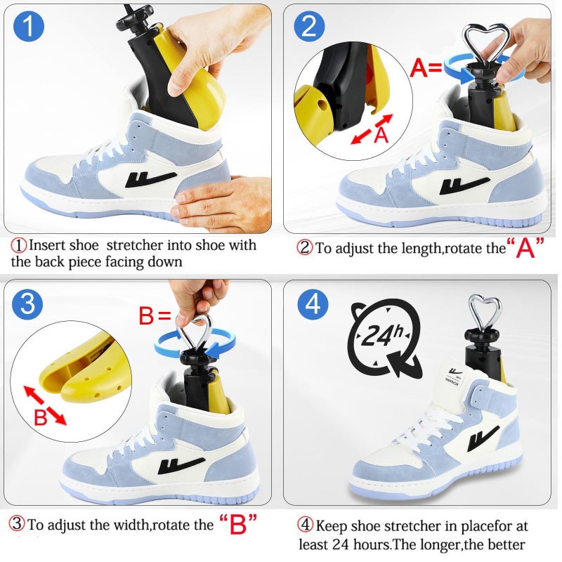 Tigcent Shoe Stretcher Men Women, Boot Stretcher Women Men Shoe Tree Adjustable Shoe Stretcher Wide Feet, Pack of 1 (Pack of 1, Women Size 10-13.5,Men's 9-13) - Image 4