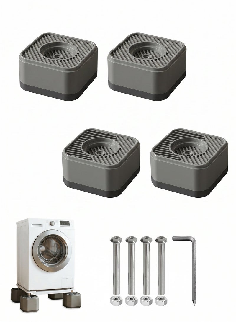 Anti Vibration Pads for Washing Machine 4PCS, Washer & Dryer Support Feet Shock and Noise Cancelling Rubber Pads, Anti Slip Stabilizer Pedestals for Furniture, Floor Protection - Image 1