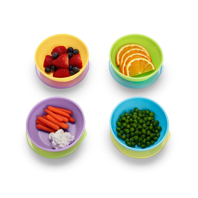 MunchkinÂ® Love-a-Bowlsâ„¢ 10 Piece Baby Feeding Set, Includes Bowls with Lids and Spoons, Multicolor - Image 2