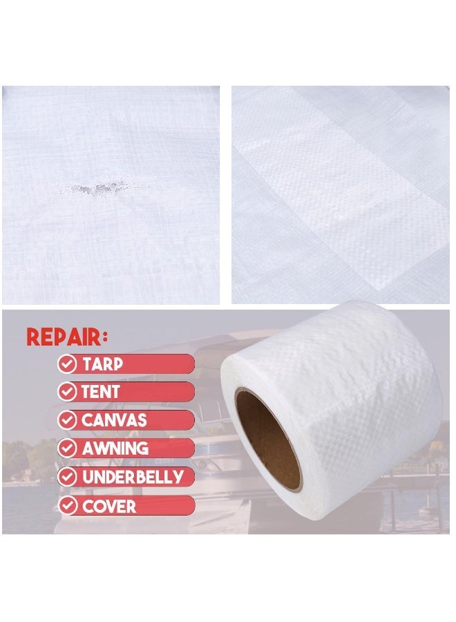 Tent Repair Tape, 4'' x 65FT Repair Tape for Tarp, RV Awning, Underbelly, Canvas, Bimini Tops, Fabric Repair for Tarp, Boat Cover Repair Tape, Tear Repair Patch Kit, Waterproof  - Image 3