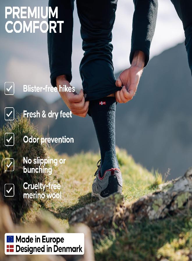 DANISH ENDURANCE DANISH ENDURANCE Merino Wool Hiking Socks for Men & Women Crew Length & Thermal 3 Pack, Light Grey, US Women 11-13 // US Men 9.5-12.5  - Image 2