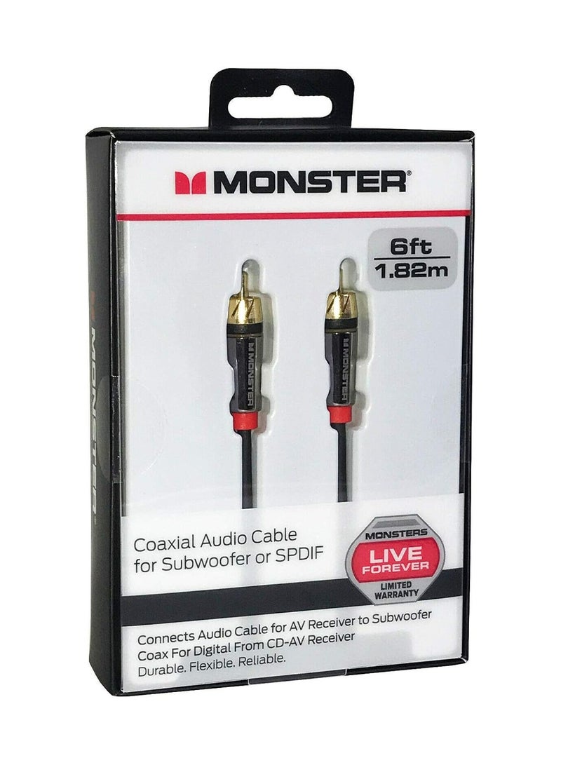 Monster 6-FT 1.82 M Coaxial Audio Cable for Subwoofer - Image 2