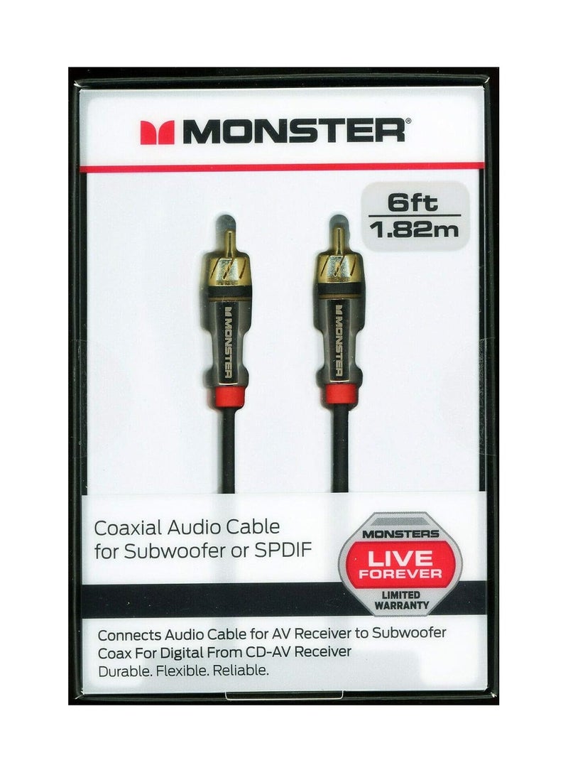 Monster 6-FT 1.82 M Coaxial Audio Cable for Subwoofer - Image 3