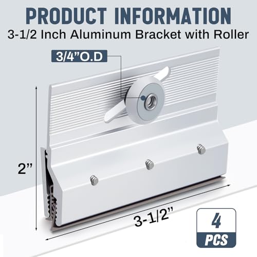 Yaocom 4 Pcs M 6053 Frameless Shower Door Rollers Top Bracket Roller Assembly 34 in Round Plastic Wheel Shower Door Replacement Parts Ball Bearings Extruded Aluminum Chrome Finish - Image 3