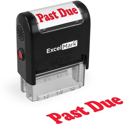 ExcelMark Past Due Self Inking Rubber Stamp - Red Ink (Stamp Only) - Image 1