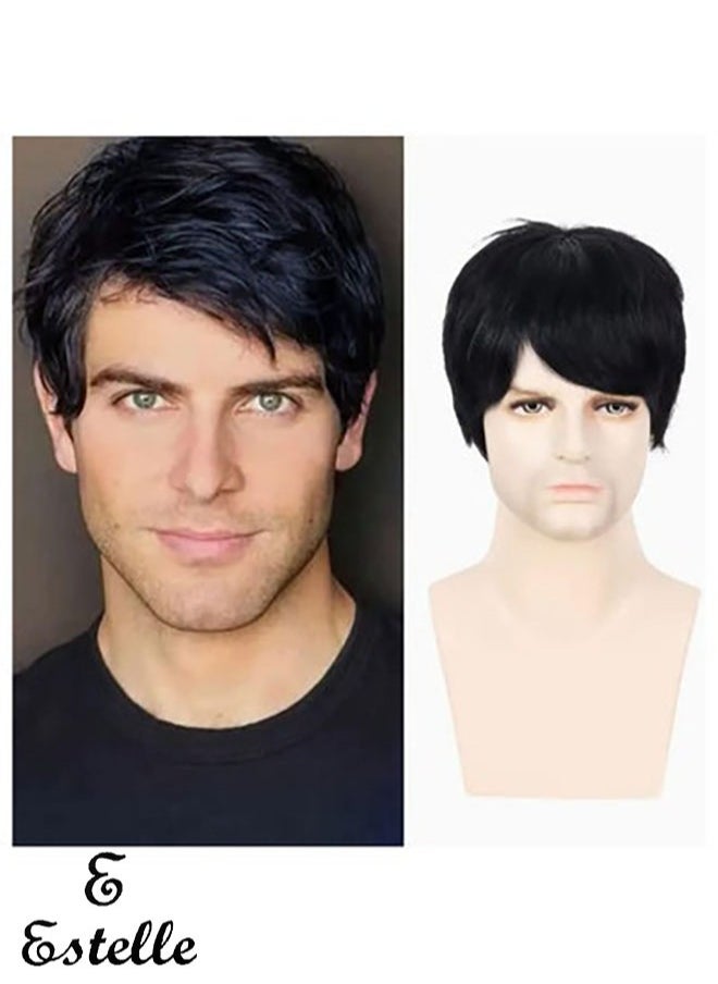 Estelle - Men's Fluffy Wigs Mens Short Curly Fluffy Wig Natural Men Wig Synthetic Full Wigs (6122-c02) - Image 1