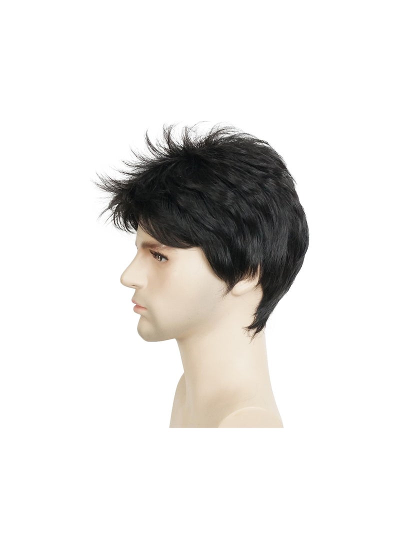 Estelle - Men's Fluffy Wigs Mens Short Curly Fluffy Wig Natural Men Wig Synthetic Full Wigs (6122-c02) - Image 1