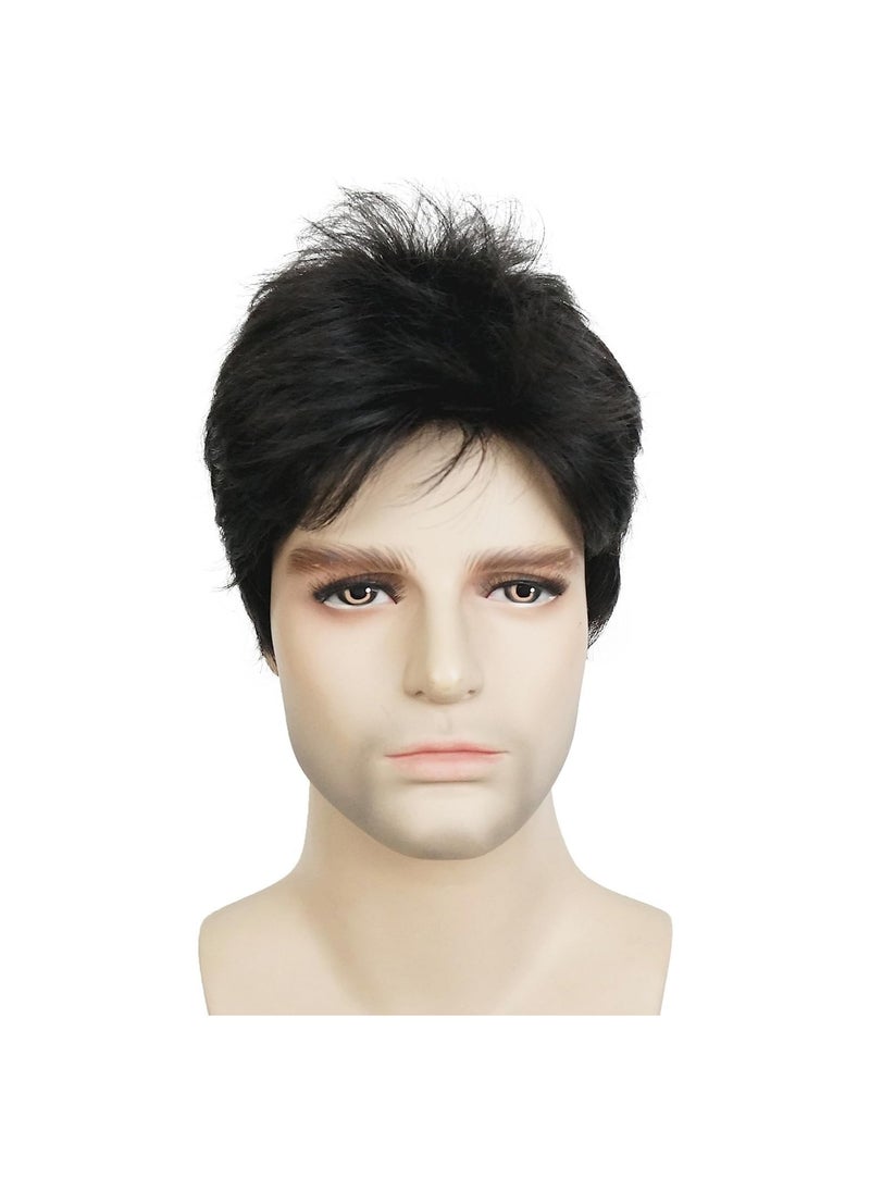 Estelle - Men's Fluffy Wigs Mens Short Curly Fluffy Wig Natural Men Wig Synthetic Full Wigs (6122-c02) - Image 1
